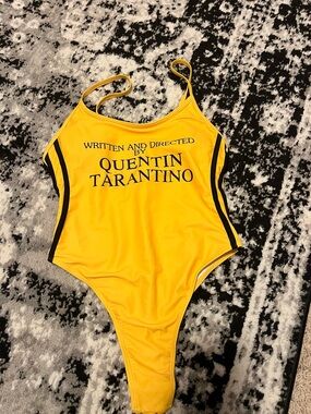 Yellow 'Written and Directed by Quentin Tarantino' One-Piece Swimsuit